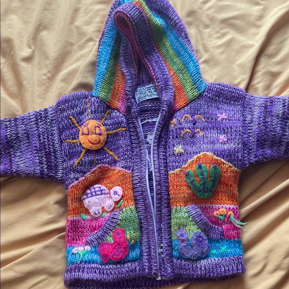 Colorful Kids Sweater with Hood